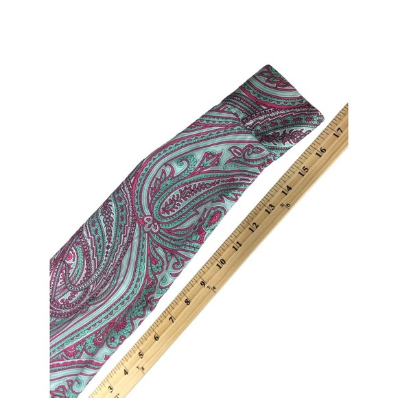 Jones New York Women Blouse Tie front Small Green Pink Paisley Small - Picture 9 of 15